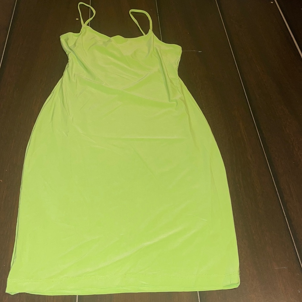 Lime green mini dress
